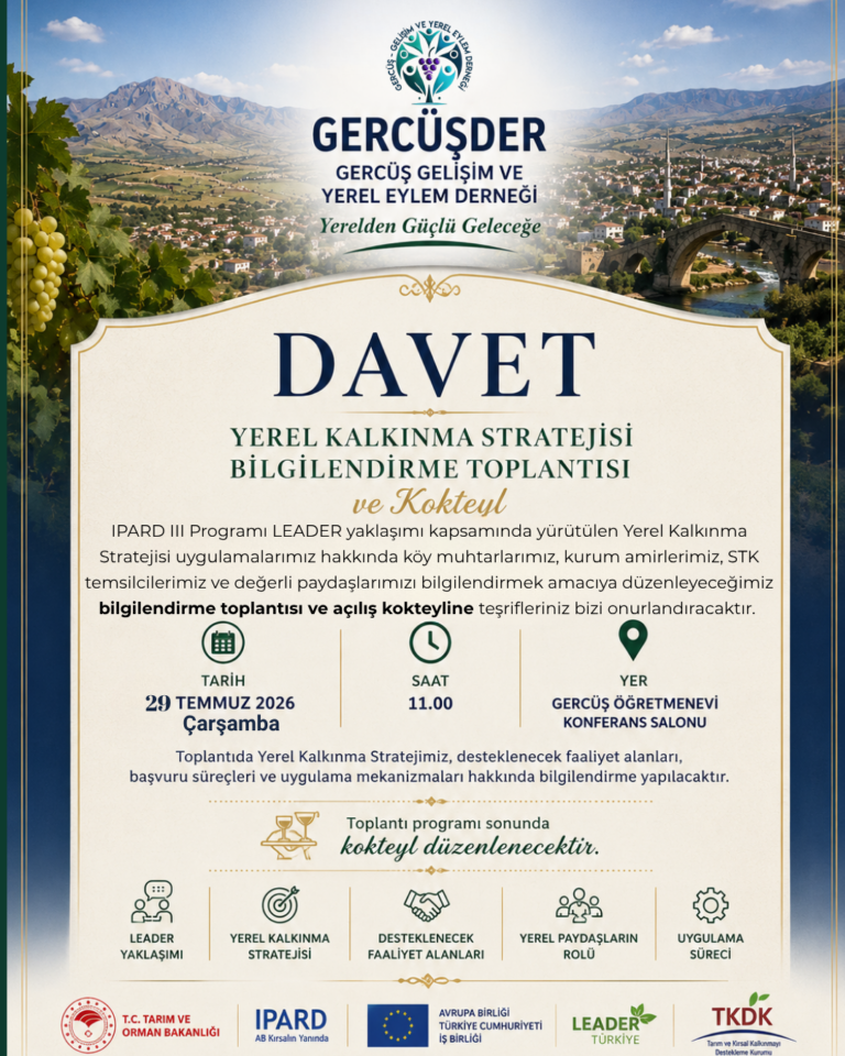 FAALİYET 6.3 – YEREL KALKINMA STRATEJİSİ BİLGİLENDİRME TOPLANTISI VE AÇILIŞ KOKTEYLİ