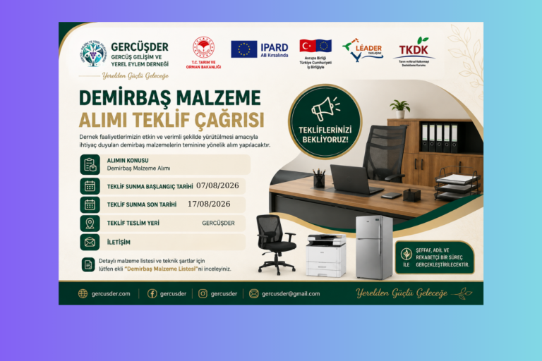 DEMİRBAŞ MALZEME ALIMI TEKLİF ÇAĞRISI